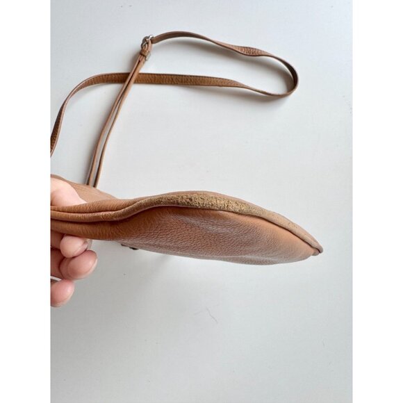 DANIER Brown Leather North South Zipper Crossbody Purse - Picture 7 of 15